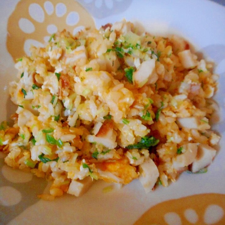 ちくわと水菜のチャーハン